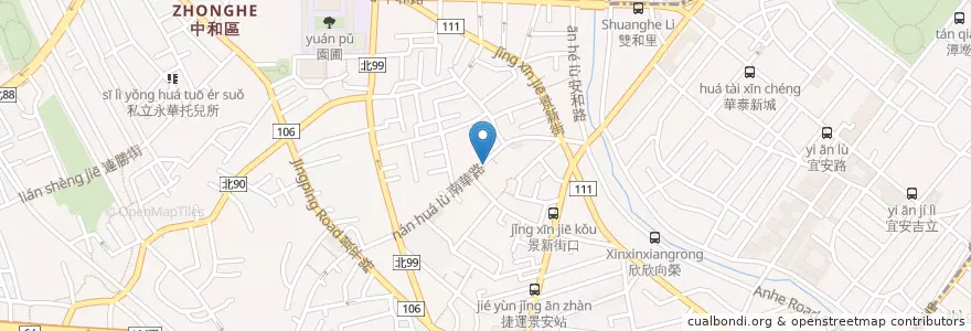 Mapa de ubicacion de 泰旺穆斯林泰式餐廳 en Taiwan, Nuova Taipei, Džonghė.