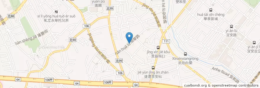 Mapa de ubicacion de 炒翻天餐廳 en تايوان, تايبيه الجديدة, 中和區.