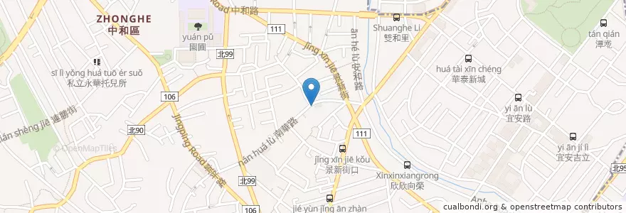 Mapa de ubicacion de 南華牙醫診所 en Taiwan, New Taipei, Zhonghe District.