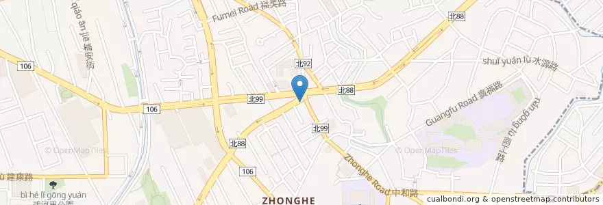 Mapa de ubicacion de 永和豆漿大王 en Taiwan, Nuova Taipei, Džonghė.