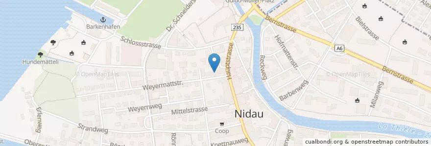 Mapa de ubicacion de Polizeiwache Nidau en İsviçre, Bern/Berne, Verwaltungsregion Seeland, Verwaltungskreis Biel/Bienne.