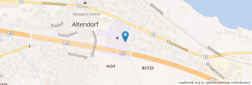 Mapa de ubicacion de Feuerwehr Altendorf en Switzerland, Schwyz, March, Altendorf.