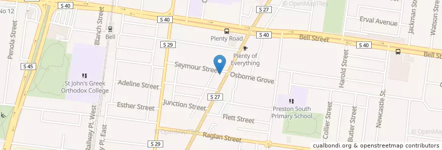 Mapa de ubicacion de Chew Burger en استرالیا, Victoria, City Of Darebin.
