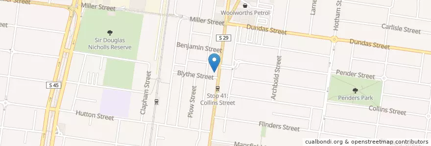 Mapa de ubicacion de Carwyn Cellars en Australien, Victoria, City Of Darebin.