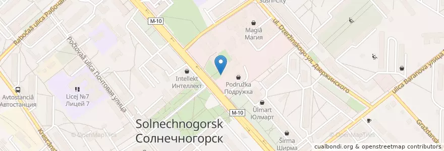 Mapa de ubicacion de Ирбис en 俄罗斯/俄羅斯, Центральный Федеральный Округ, 莫斯科州, Городской Округ Солнечногорск.