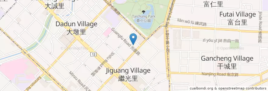 Mapa de ubicacion de 阿水獅豬腳大王 en 台湾, 台中市, 中区.