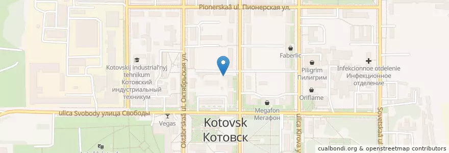 Mapa de ubicacion de Тамбовкредитпромбанк en Rússia, Distrito Federal Central, Тамбовская Область, Городской Округ Котовск.