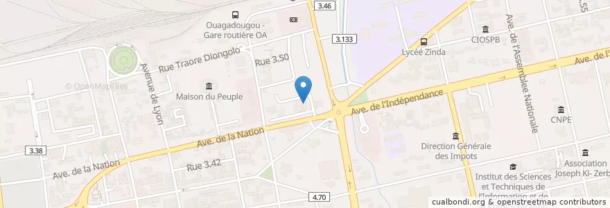 Mapa de ubicacion de SONAPOST en ブルキナファソ, Centre, Kadiogo, ワガドゥグー.