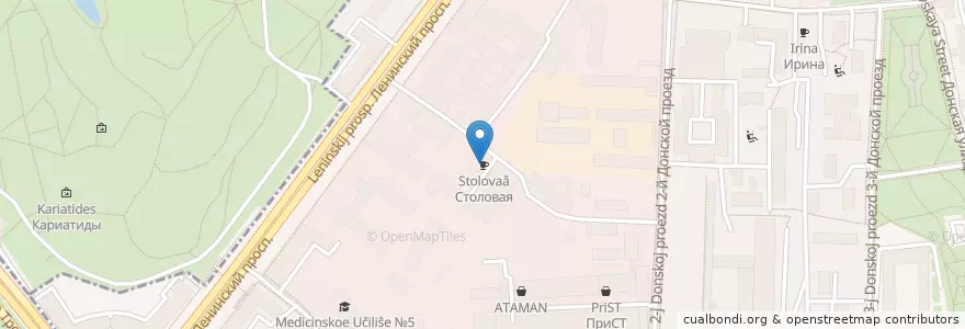 Mapa de ubicacion de Столовая en ロシア, 中央連邦管区, モスクワ, Южный Административный Округ, Донской Район.