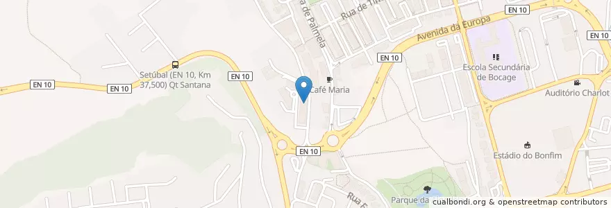 Mapa de ubicacion de Casa das Francesinhas Restaurante en Portugal, Área Metropolitana De Lisboa, Setúbal, Península De Setúbal, Setúbal, Setúbal.