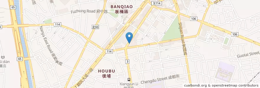 Mapa de ubicacion de 上海銀鳳樓 en Taiwán, Nuevo Taipéi, 板橋區.