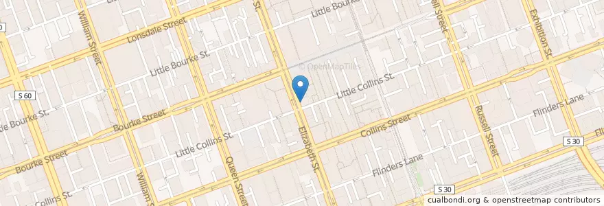 Mapa de ubicacion de Pho Flinders en Austrália, Victoria, City Of Melbourne.