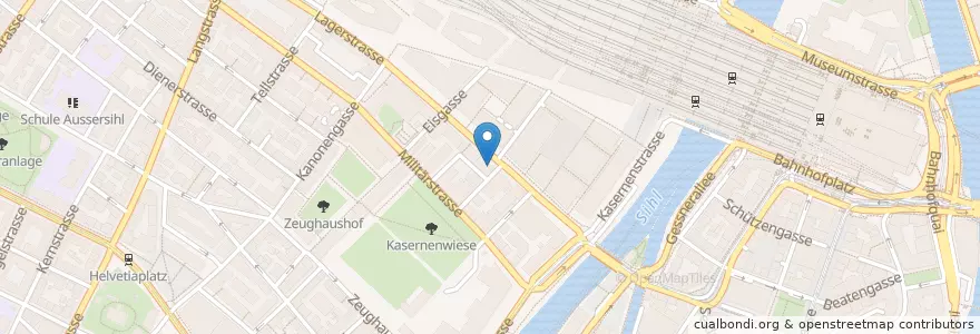 Mapa de ubicacion de Steiner Flughafebeck en Switzerland, Zurich, District Zurich, Zurich.