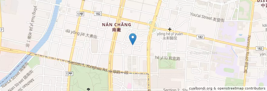 Mapa de ubicacion de 范王會 en Taiwan, Tainan, Zhongxi District.