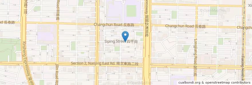 Mapa de ubicacion de 高三校碳烤吐司 en 台湾, 新北市, 台北市, 中山区.