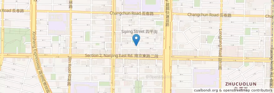 Mapa de ubicacion de 濟州豆腐鍋之家伊通店 en تایوان, 新北市, تایپه, 中山區.