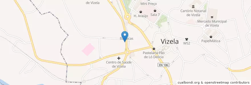 Mapa de ubicacion de Batista en ポルトガル, ノルテ, Braga, Ave, Vizela, Caldas De Vizela.