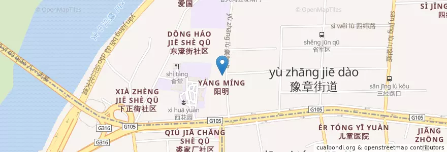 Mapa de ubicacion de 南昌市豫章小学 en Chine, Jiangxi, Nanchang, 东湖区, 豫章街道.