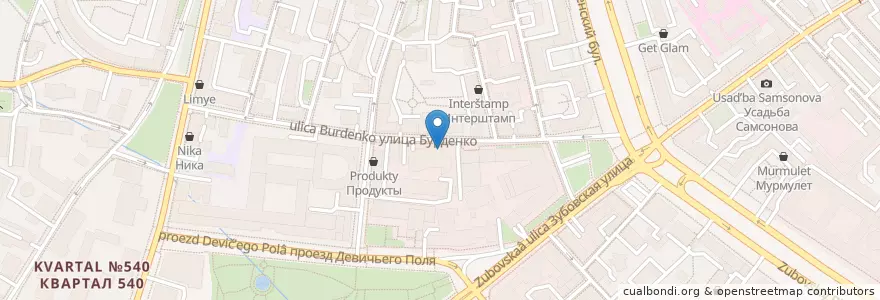 Mapa de ubicacion de Ку-Ка en 俄罗斯/俄羅斯, Центральный Федеральный Округ, Москва, Центральный Административный Округ, Район Хамовники.