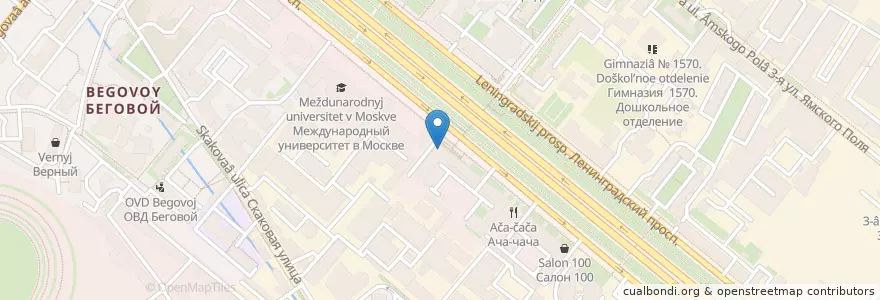 Mapa de ubicacion de Ригла en Rusya Federasyonu, Центральный Федеральный Округ, Москва, Район Беговой.