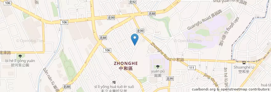 Mapa de ubicacion de 翠華赤肉羹 en 타이완, 신베이 시, 중허 구.