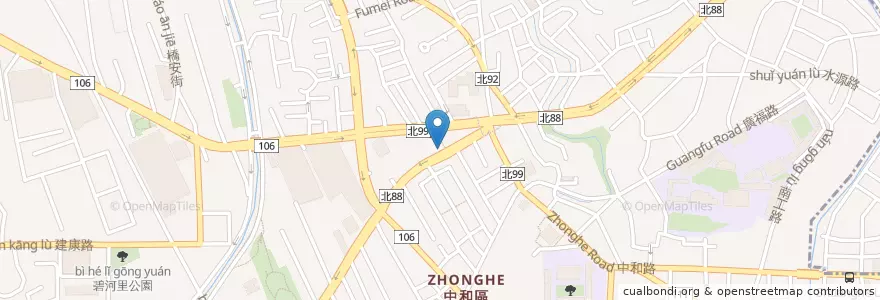 Mapa de ubicacion de 名城音樂餐坊 en Tayvan, 新北市, 中和區.