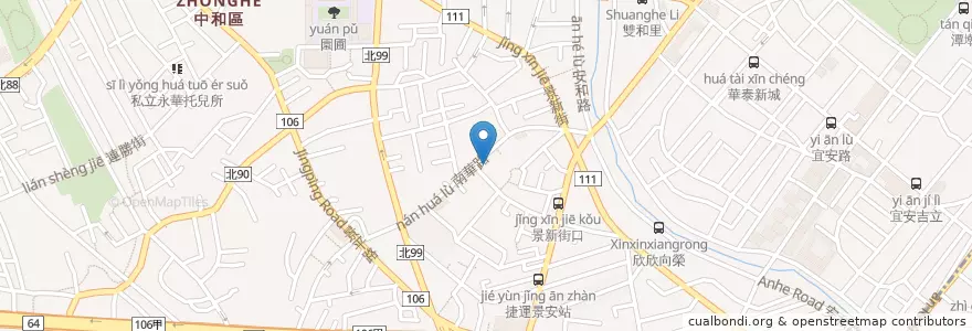 Mapa de ubicacion de 景文里里民活動中心 en تايوان, تايبيه الجديدة, 中和區.