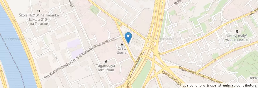 Mapa de ubicacion de Блинница en Rusland, Centraal Federaal District, Moskou, Центральный Административный Округ, Таганский Район.