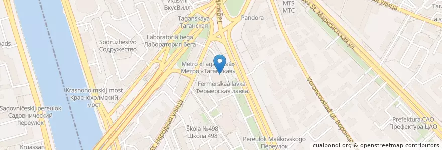 Mapa de ubicacion de Санремо en Rusia, Distrito Federal Central, Москва, Distrito Administrativo Central, Таганский Район.