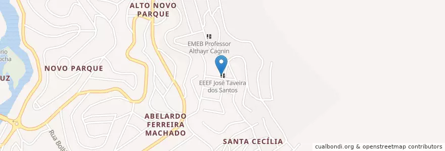 Mapa de ubicacion de EEEF José Taveira dos Santos en 브라질, 남동지방, 이스피리투산투, Região Geográfica Intermediária De Cachoeiro De Itapemirim, Microrregião Cachoeiro De Itapemirim, Cachoeiro De Itapemirim.