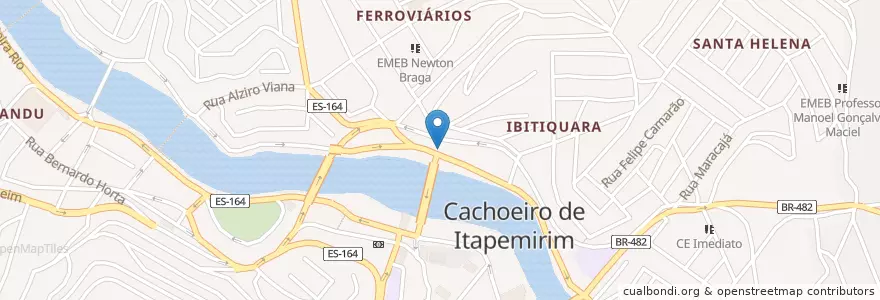 Mapa de ubicacion de Faculdade Teológica do Espírito Santo en 브라질, 남동지방, 이스피리투산투, Região Geográfica Intermediária De Cachoeiro De Itapemirim, Microrregião Cachoeiro De Itapemirim, Cachoeiro De Itapemirim.