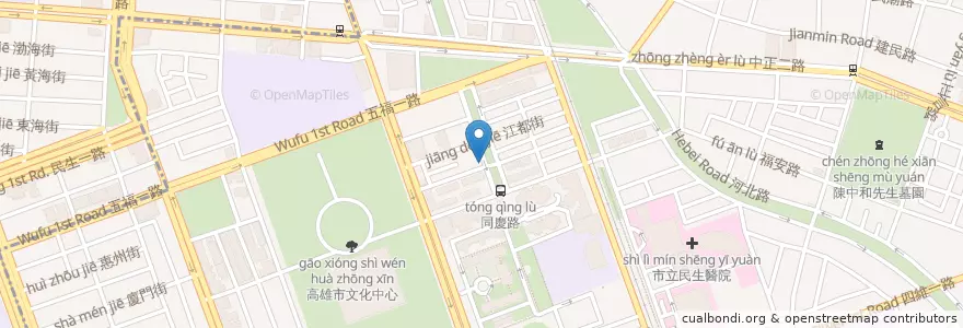 Mapa de ubicacion de 光明餃子館 en 臺灣, 高雄市, 苓雅區.