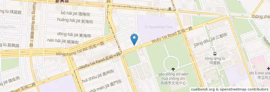 Mapa de ubicacion de 丹丹漢堡 en 臺灣, 高雄市, 苓雅區.