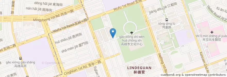 Mapa de ubicacion de Starbucks 廣林門市 en 타이완, 가오슝시, 링야구.
