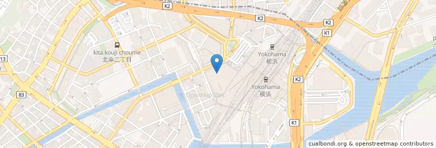 Mapa de ubicacion de 最上稲荷 en Japon, Préfecture De Kanagawa, 横浜市, 西区, 神奈川区.