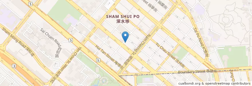 Mapa de ubicacion de 北河燒臘飯店 en China, Guangdong, Hong Kong, Kowloon, Wilayah Baru, 深水埗區 Sham Shui Po District.