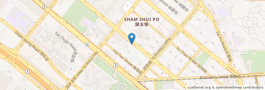 Mapa de ubicacion de Q1 第一郡 en 中国, 广东省, 香港 Hong Kong, 九龍 Kowloon, 新界 New Territories, 深水埗區 Sham Shui Po District.