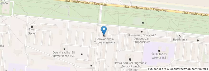 Mapa de ubicacion de Хоровая школа en روسيا, Сибирский Федеральный Округ, نوفوسيبيرسك أوبلاست, Городской Округ Новосибирск.