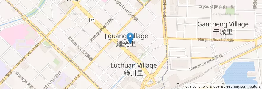 Mapa de ubicacion de 繼光香香雞 en 臺灣, 臺中市, 中區.