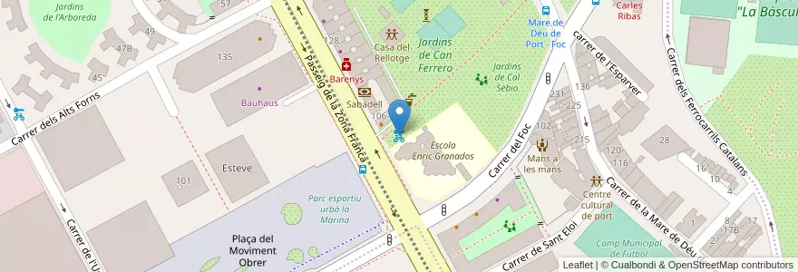 Mapa de ubicacion de 348 - Jardins de Can Ferrero en اسپانیا, Catalunya, Barcelona, Barcelonès, Barcelona.