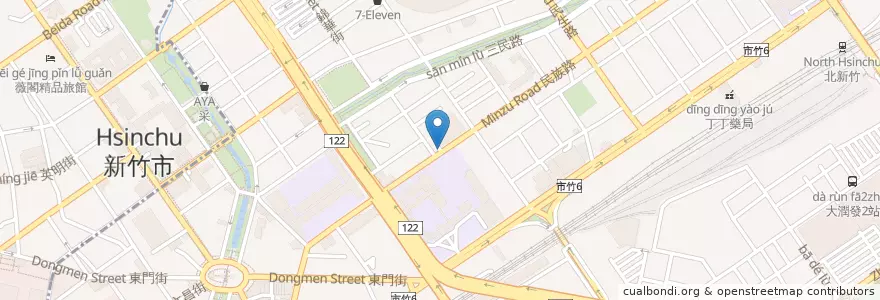 Mapa de ubicacion de 地下停車場出入口 en 臺灣, 臺灣省, 新竹市, 東區.