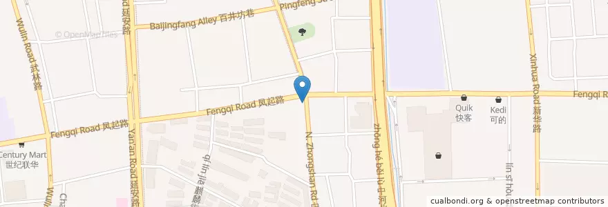Mapa de ubicacion de 中国建设银行 en China, Zhejiang, Hangzhou, 下城区.