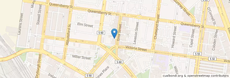 Mapa de ubicacion de Toast Caffe en Australië, Victoria, City Of Melbourne.