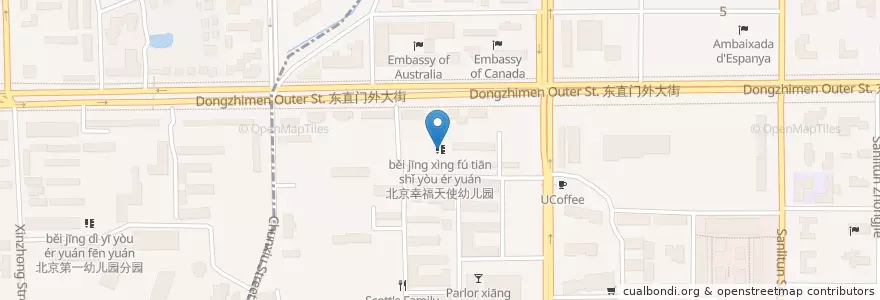 Mapa de ubicacion de 北京幸福天使幼儿园 en China, Beijing, Hebei, Chaoyang District.