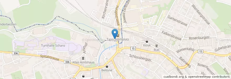 Mapa de ubicacion de Freihof en Suisse, Zurich, Bezirk Hinwil, Rüti (Zh).