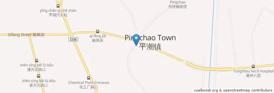 Mapa de ubicacion de 肯德基 en 中国, 南通市, 通州区, 平潮镇.