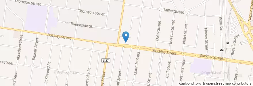 Mapa de ubicacion de Goofy's Pizza en オーストラリア, ビクトリア, City Of Moonee Valley.
