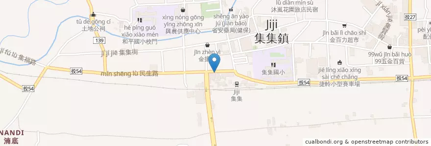 Mapa de ubicacion de 麥味登早午餐 en Taiwan, Taiwan Province, Nantou County, Jiji Township.