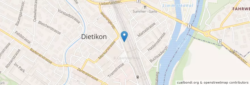 Mapa de ubicacion de Bahnhof Imbiss en 스위스, 취리히, Bezirk Dietikon, Dietikon.