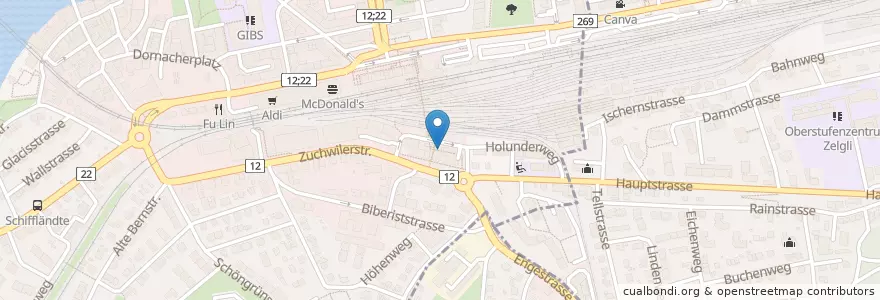 Mapa de ubicacion de Cabaret Night Club Isabell en Schweiz/Suisse/Svizzera/Svizra, Solothurn, Amtei Solothurn-Lebern, Bezirk Solothurn, Bezirk Wasseramt, Solothurn.